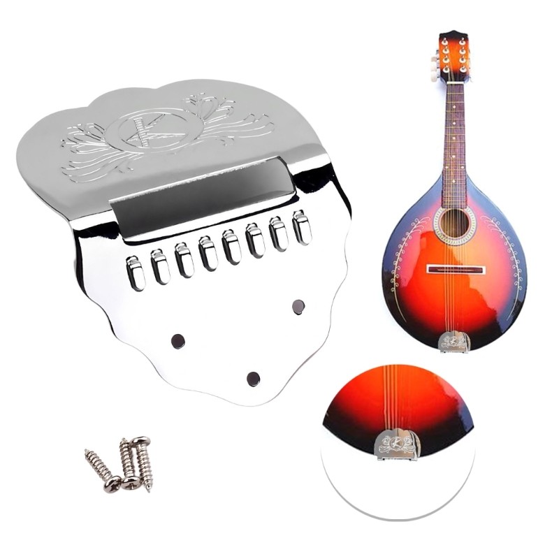 Heavy Type Mandolin Tailpiece 8 String Silver Mandolin Tailpiece String Hardware