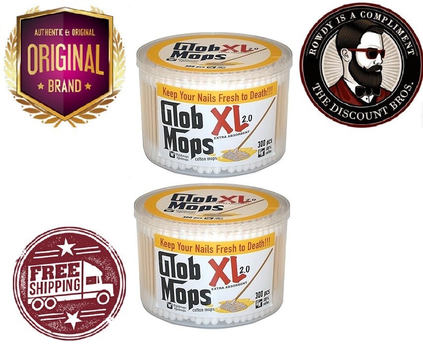 Glob Mops XL Cotton Swabs 2-Pack Bundle | Extra Absorbent | Eco-Friendly | 600