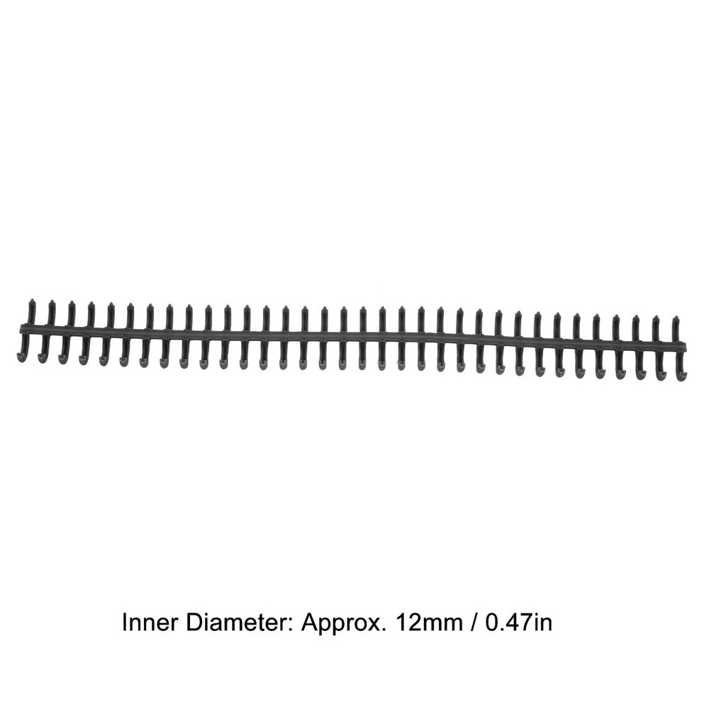 10PCS 34 Hole Binding Spine Split Loose Leaf Rings Binding Loop 12mm(Black )