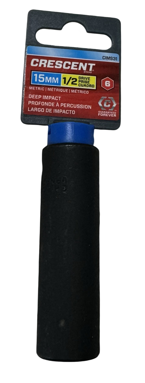 Crescent 1/2" Drive 15mm Deep Impact Socket 6 Point CIMS31