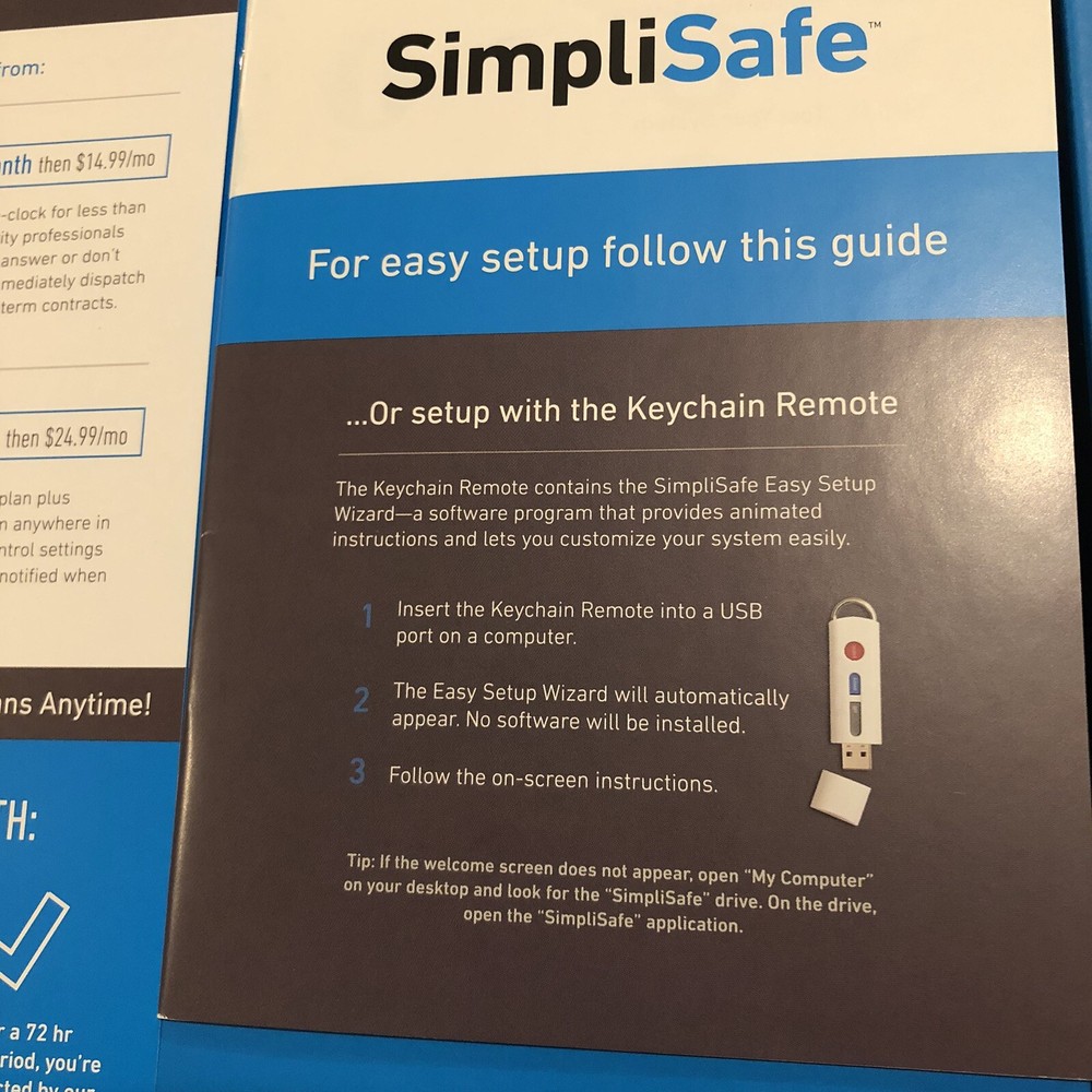 SimpliSafe Home Security System 7 Piece Original White Open Box