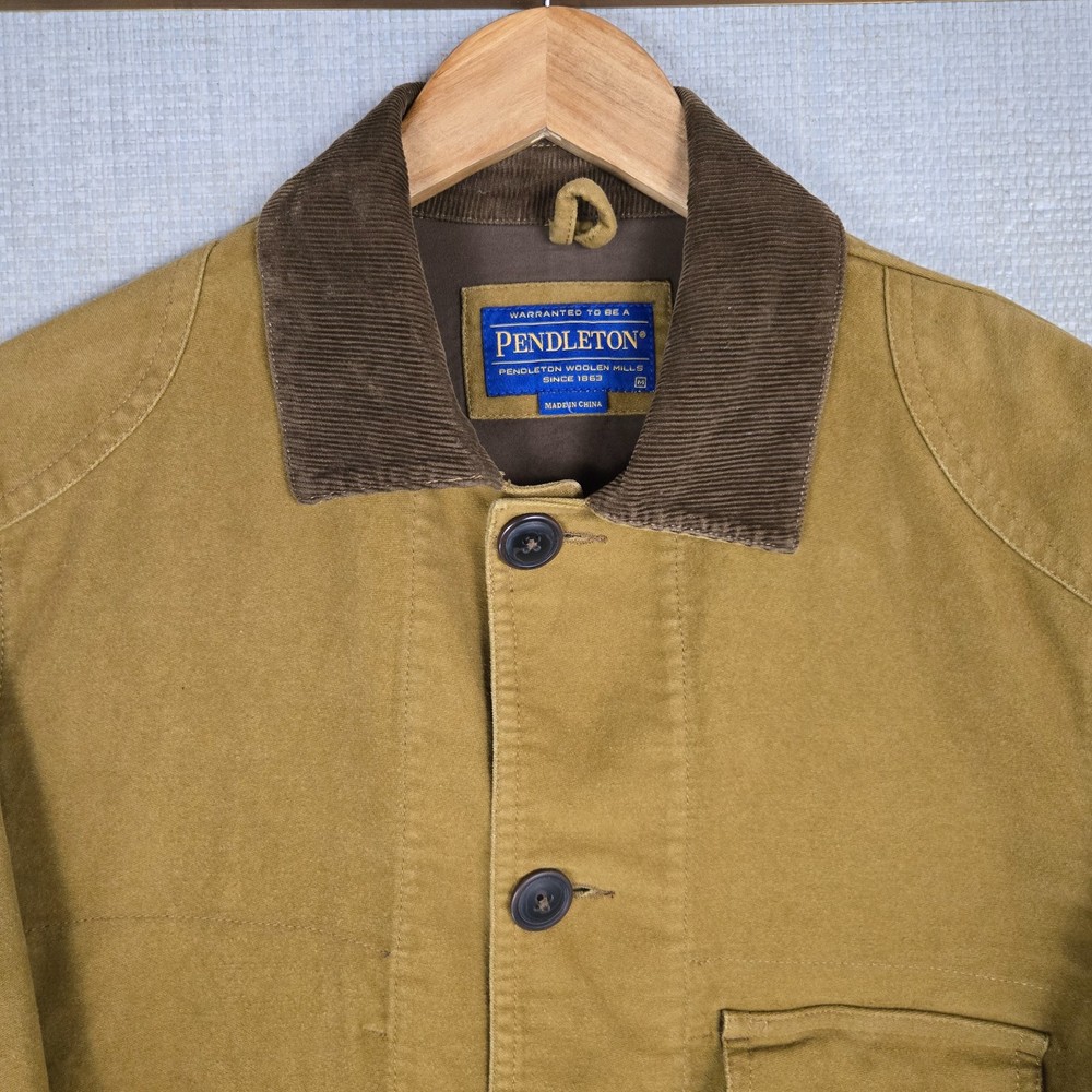 PENDLETON Size Medium Mens Chamois Moleskin Button Hacking Field Jacket Tan Coat