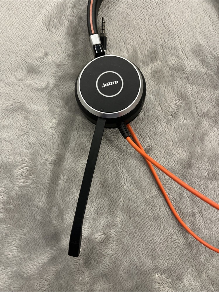 Jabra headset with mic Orange Cord Computer Controller Telephone Mute Single