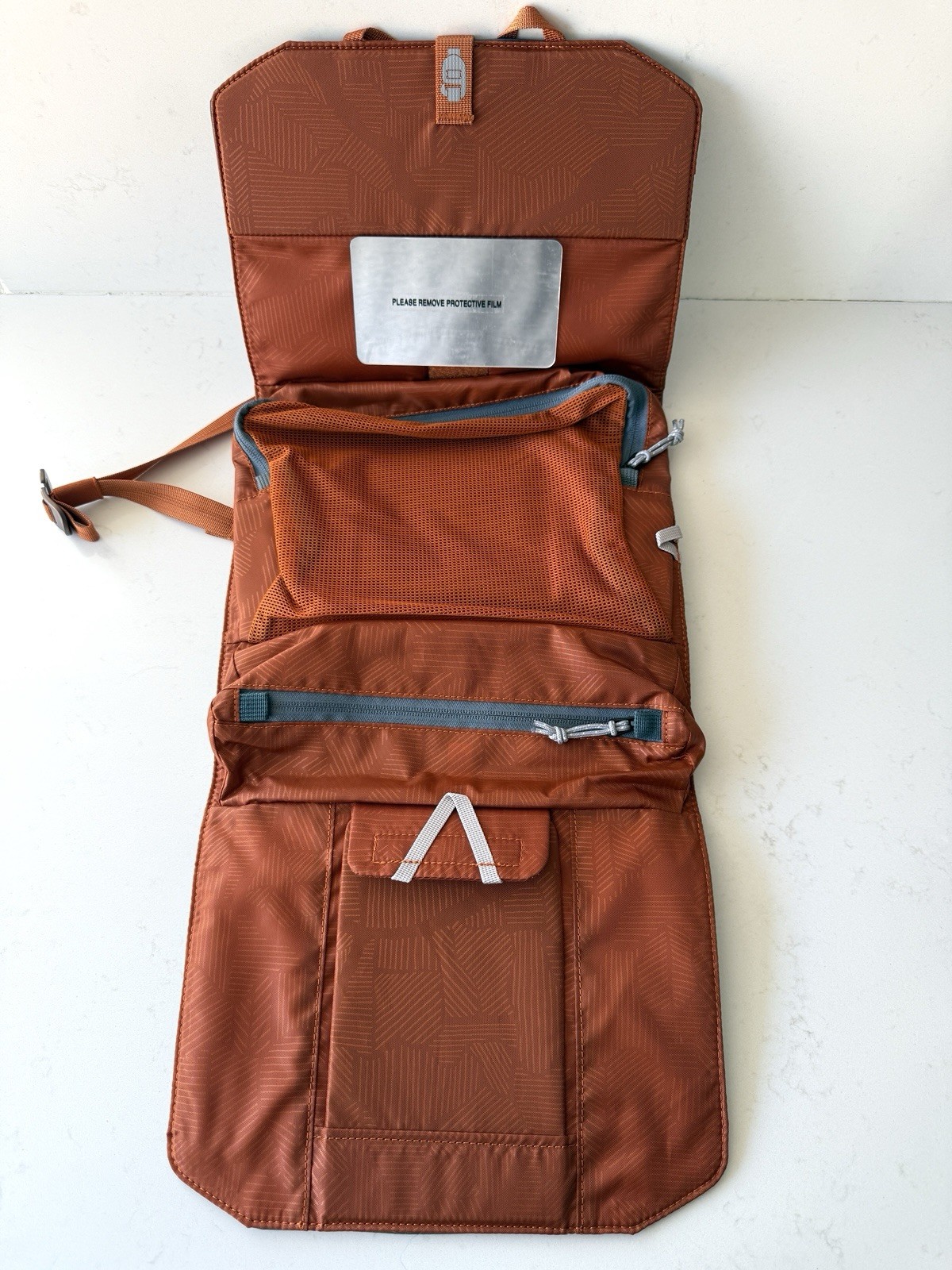 REI Co-op Hanging Toiletry Bag Orange Blue Travel Organizer Shower Roll - *READ*