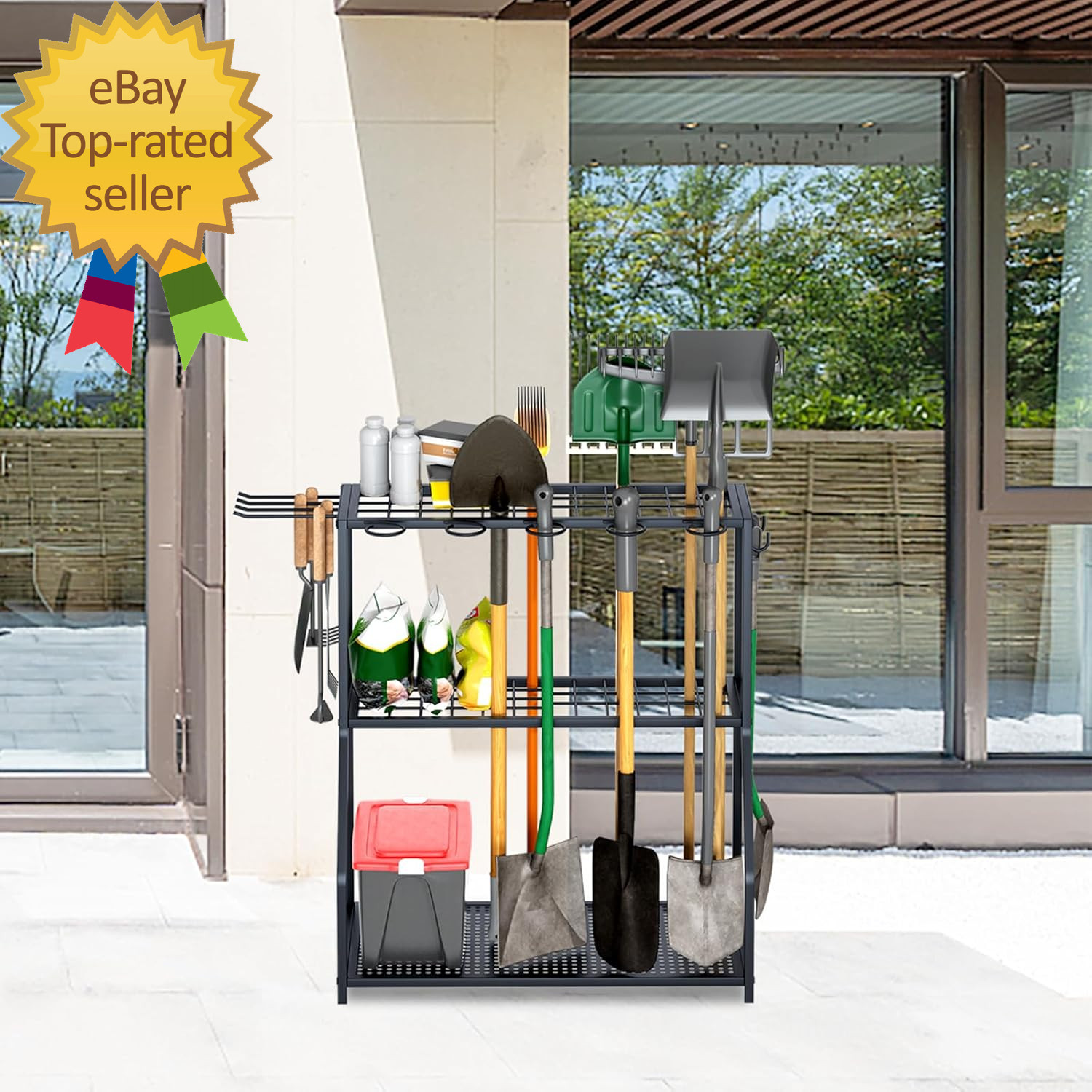 Garden Tool Organizer Yard Tool Storage Rack Garden Organizer Steel Yard Tool Ra