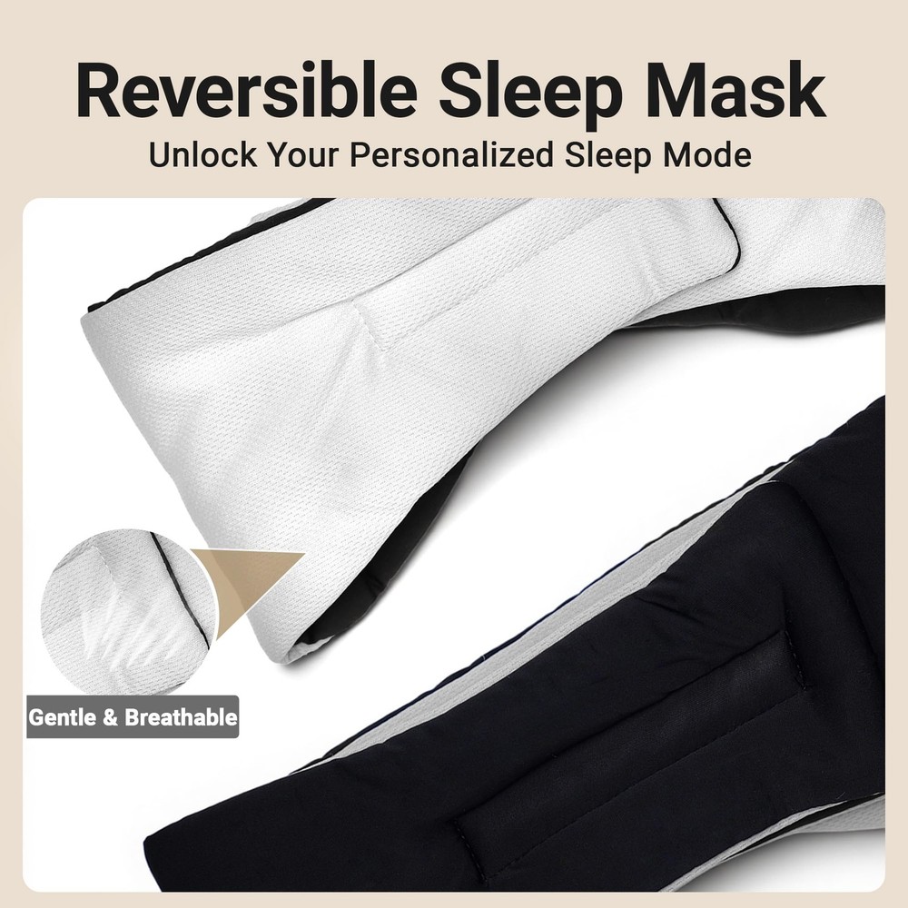 Soft Reversible Cotton Eye , Obsidian Black&Grey Full-Coverage Adjustable Bre...