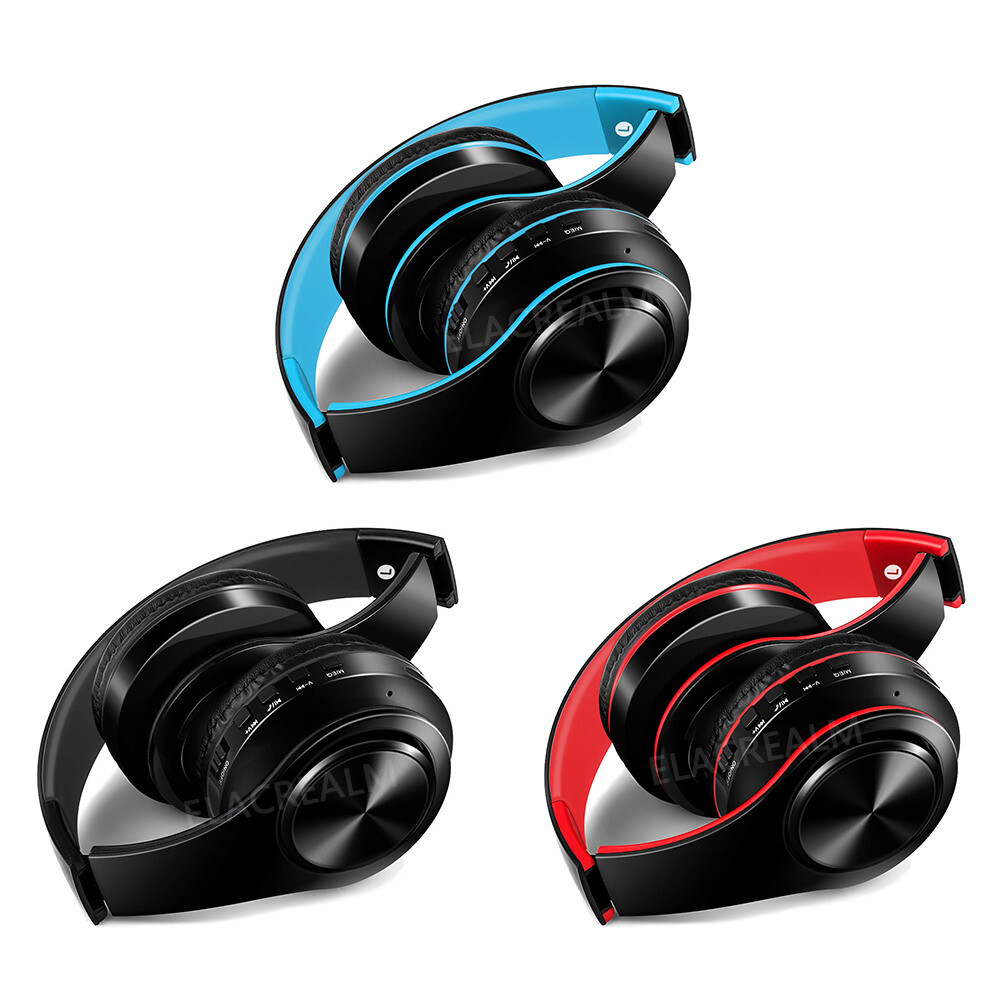 Bluetooth Headset Wireless Stereo Earphone Over-Ear Foldable Headphones With Mic