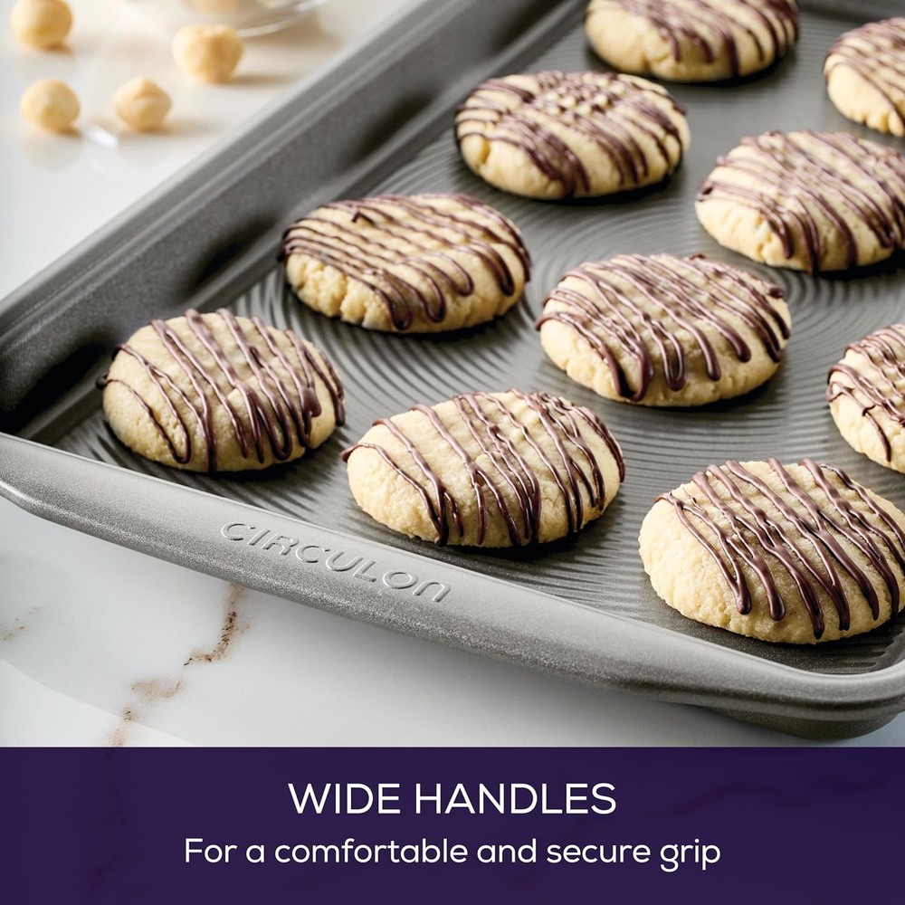 Nonstick Bakeware Set, Nonstick Cookie Sheet / Baking Sheet - 2 Piece, Gray