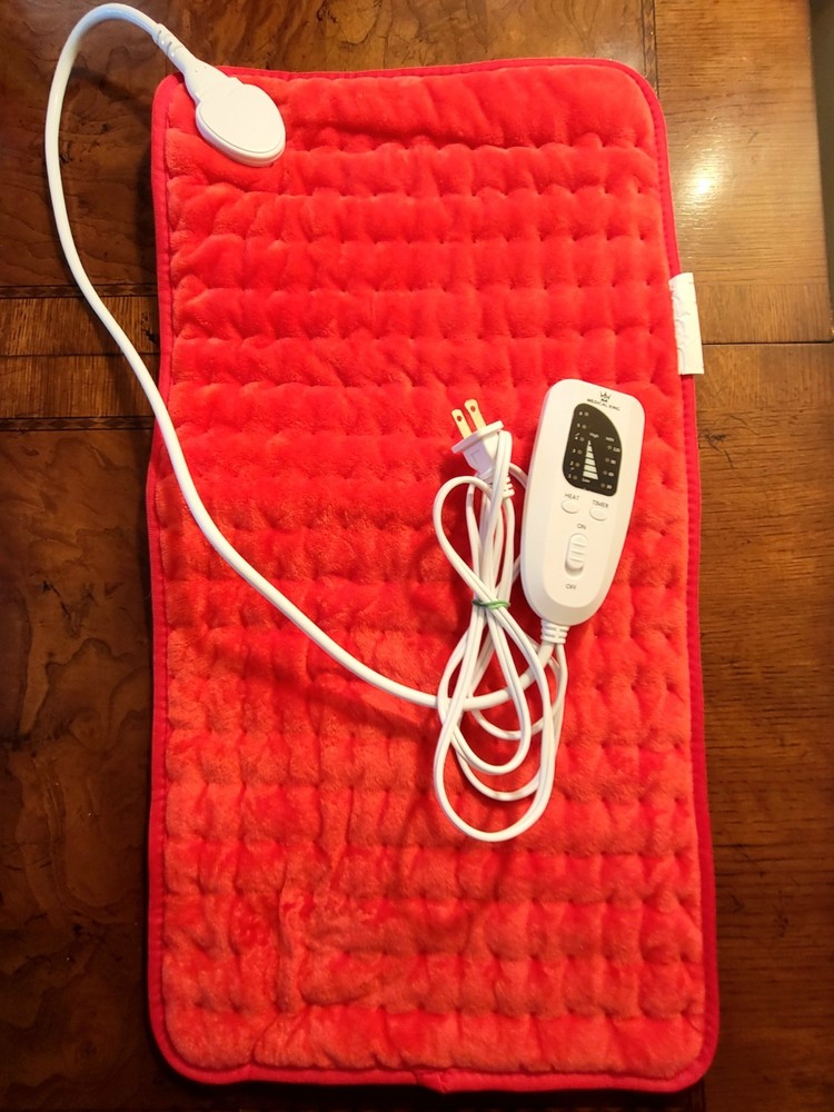 **NEVER USED** Large 24" Soft Red Electric Heating Pad Remote Control Timer
