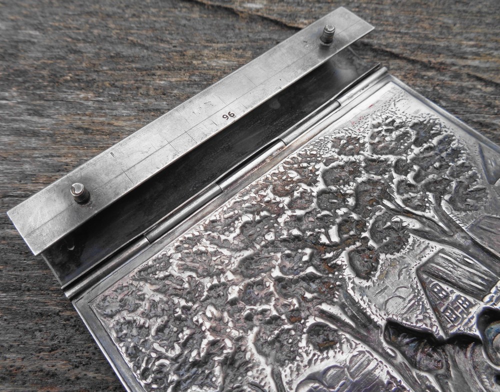 Vintage Danish Silverplate Repousse Notepad Holder