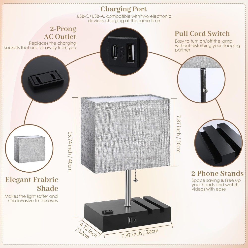 Smart RGB Dimmable Table Lamp Work with Alexa&APP&Remote Control, Bedside Des...