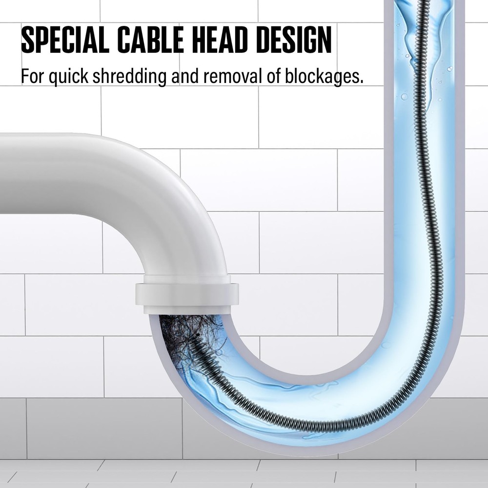 POPULO 25FT Replaceable Cable, Compatible with Electric Drain Silver