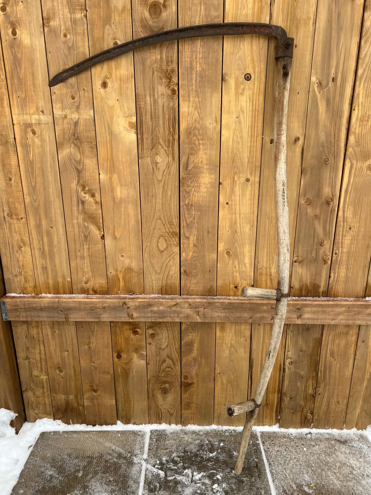 Vintage Antique 58" Long Scythe Hay Grain Sickle Farm Tool Blade is 28" Long