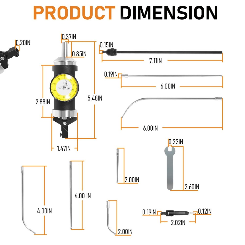 Coaxial Centering Indicator Co-Ax Precision Milling Machine Test Dial .0005 CNC