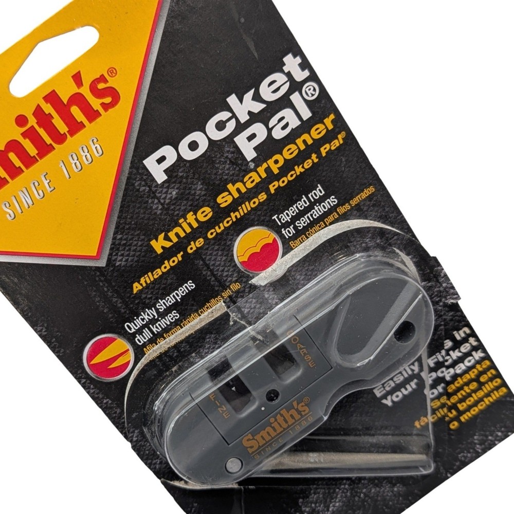 Smith's Pocket Pal Knife Sharpener Gray Multi-Stage Sharpener Tool Hunt Fish