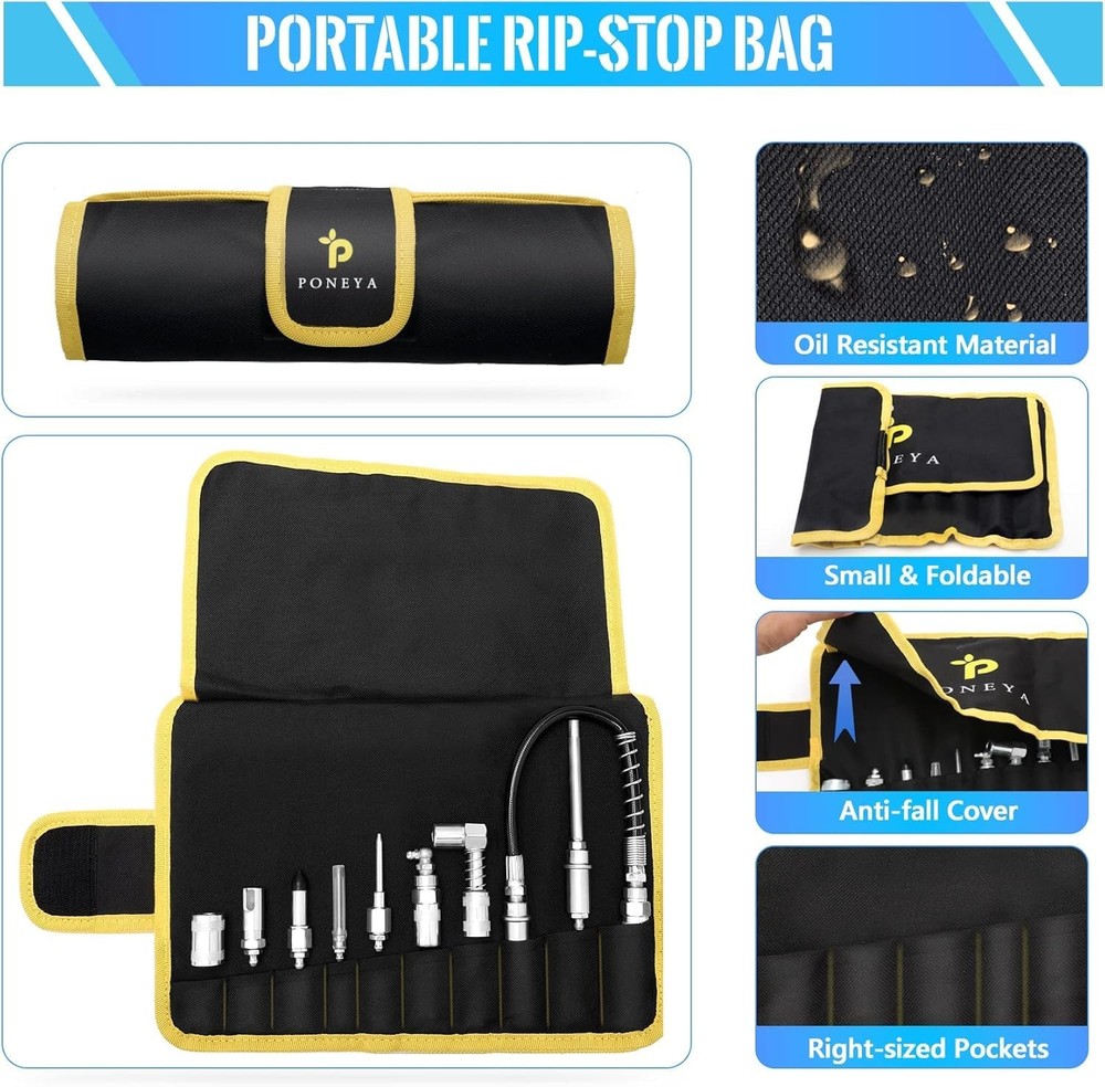 9 PCS Grease Couplers, Quick Connect Greasing Accessory Kit with Grease Tips ...