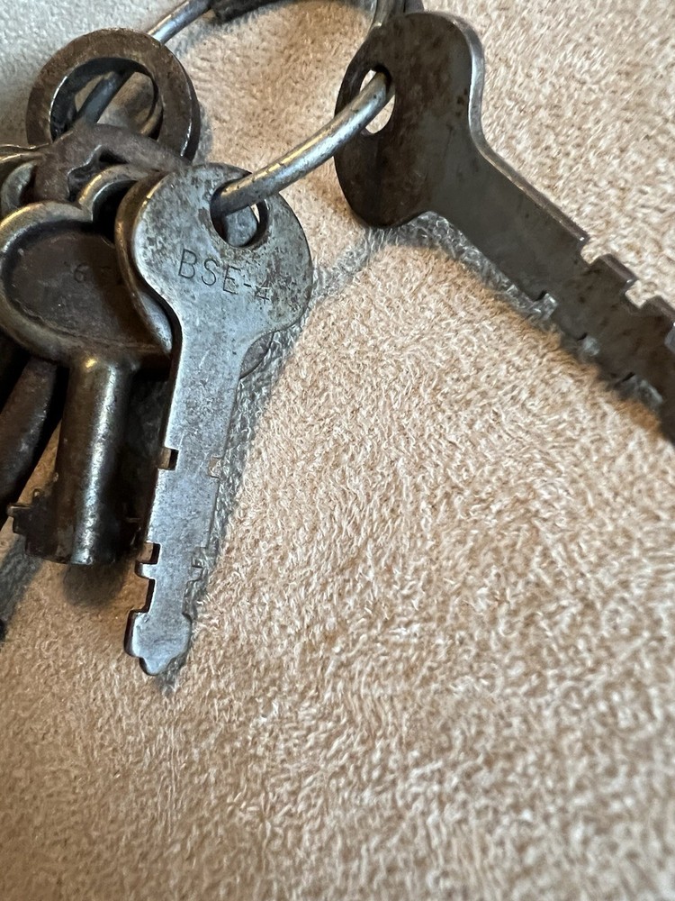 Vintage SKELETON KEYS & FLAT KEYS Assorted on Ring