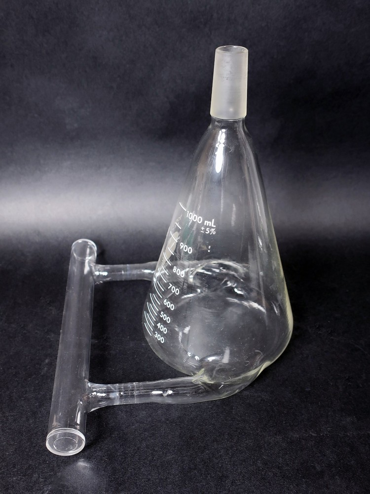 Pyrex 1000ml No 4980 Erlenmeyer Flask Beaker Custom w/ Manifold?