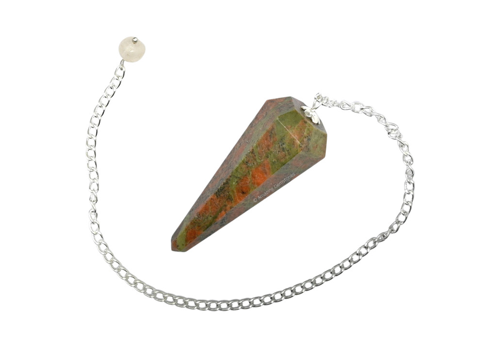 Unakite Dowsing Crystal Pendulum