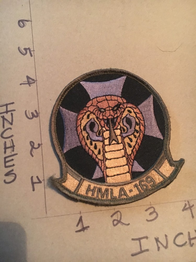 Marine Light Attack Helicopter Squadron HMLA-169 subdued patch 6/1/25 hook &loop