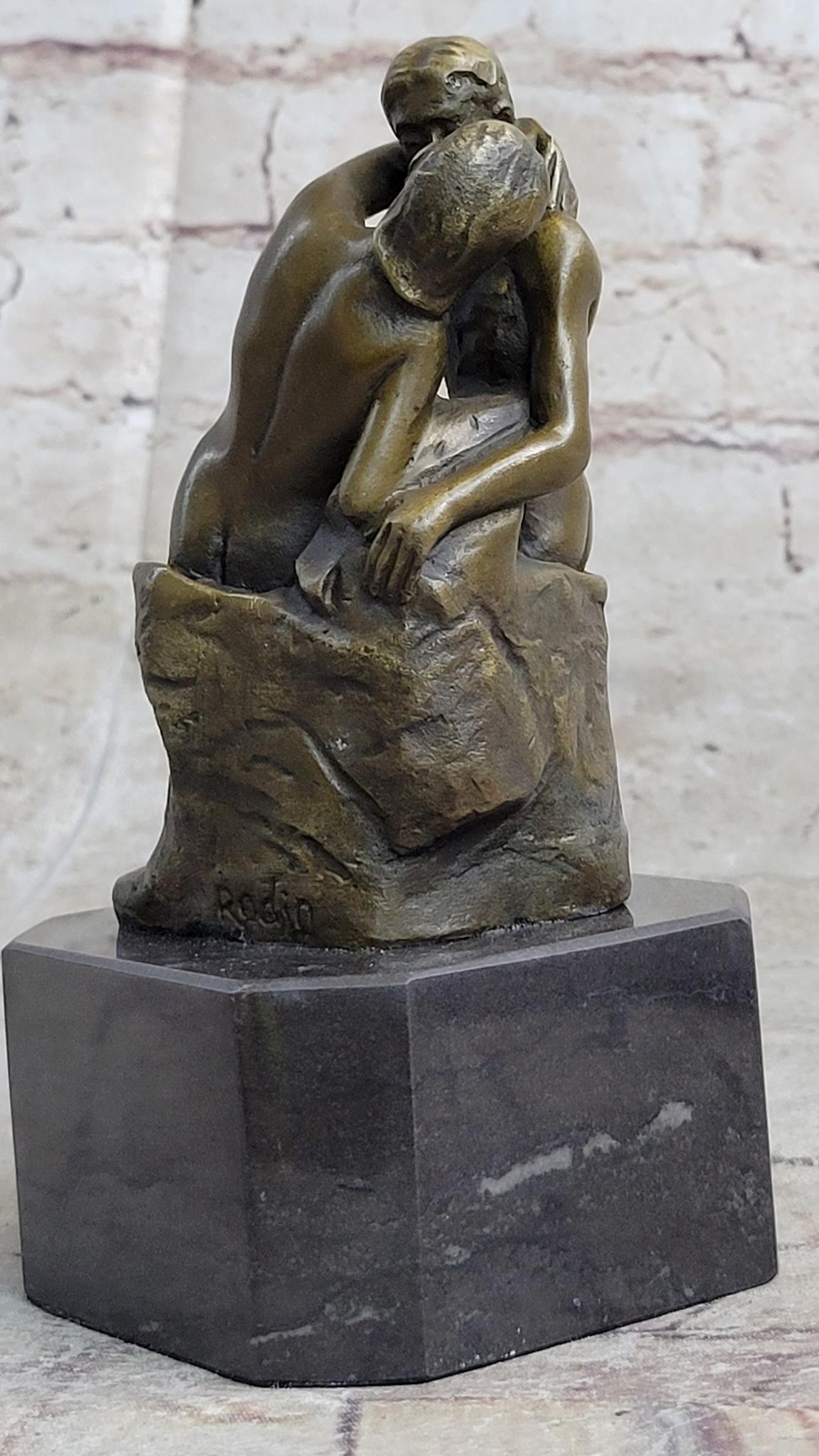Auguste Rodin's The Kiss Love Romance Bronze Sculpture Statue Decor Nude Figures