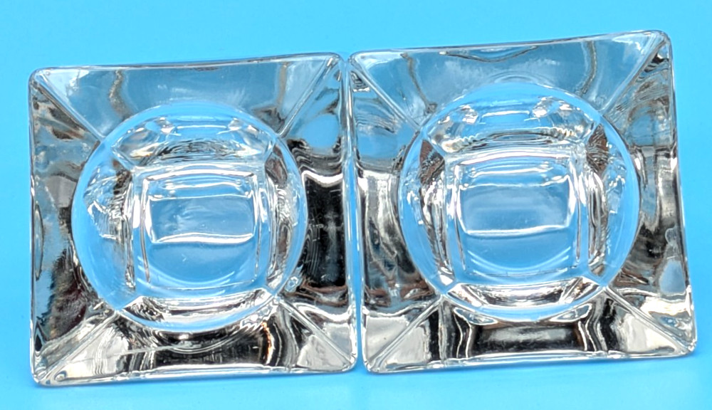 4 Square Thick Clear Crystal Open Salt Cellars