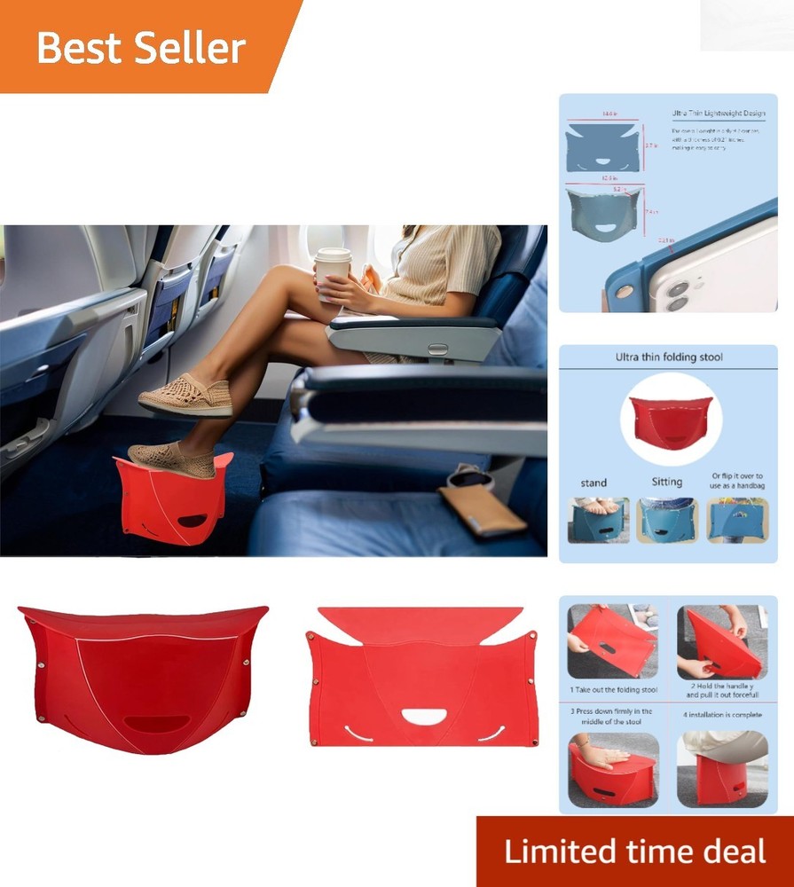 Versatile Folding Foot Rest for Planes & Trains - Lightweight & Supportive