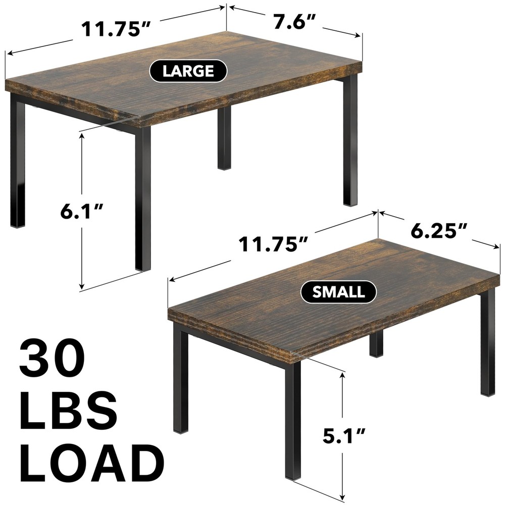 Simple Houseware Expandable Stackable Cabinet and Standard, Rustic Brown