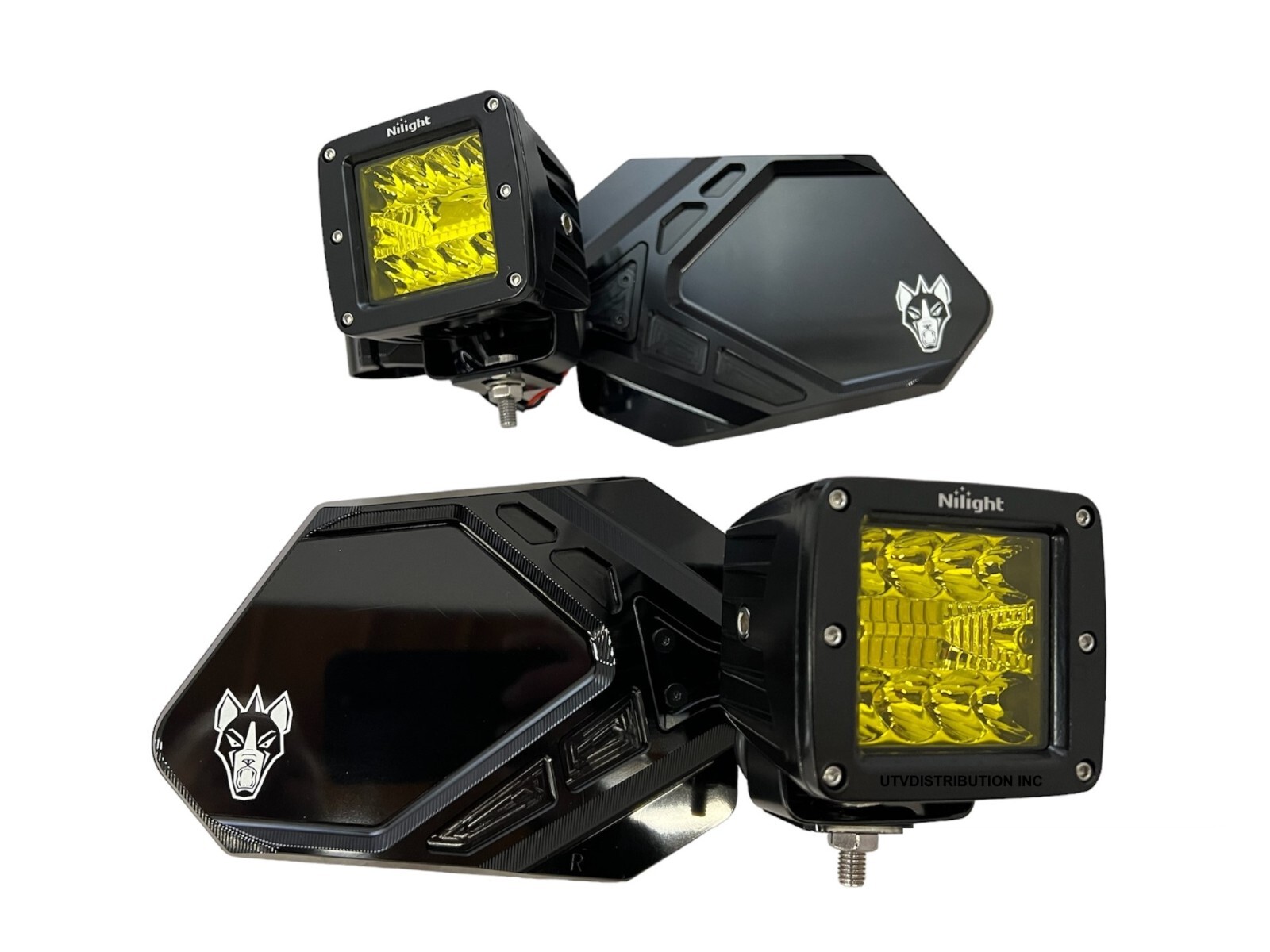 Chupacabra Offroad Cuero Pro UTV Mirrors With LED Lights Fits 1-7/8" Tube Amber