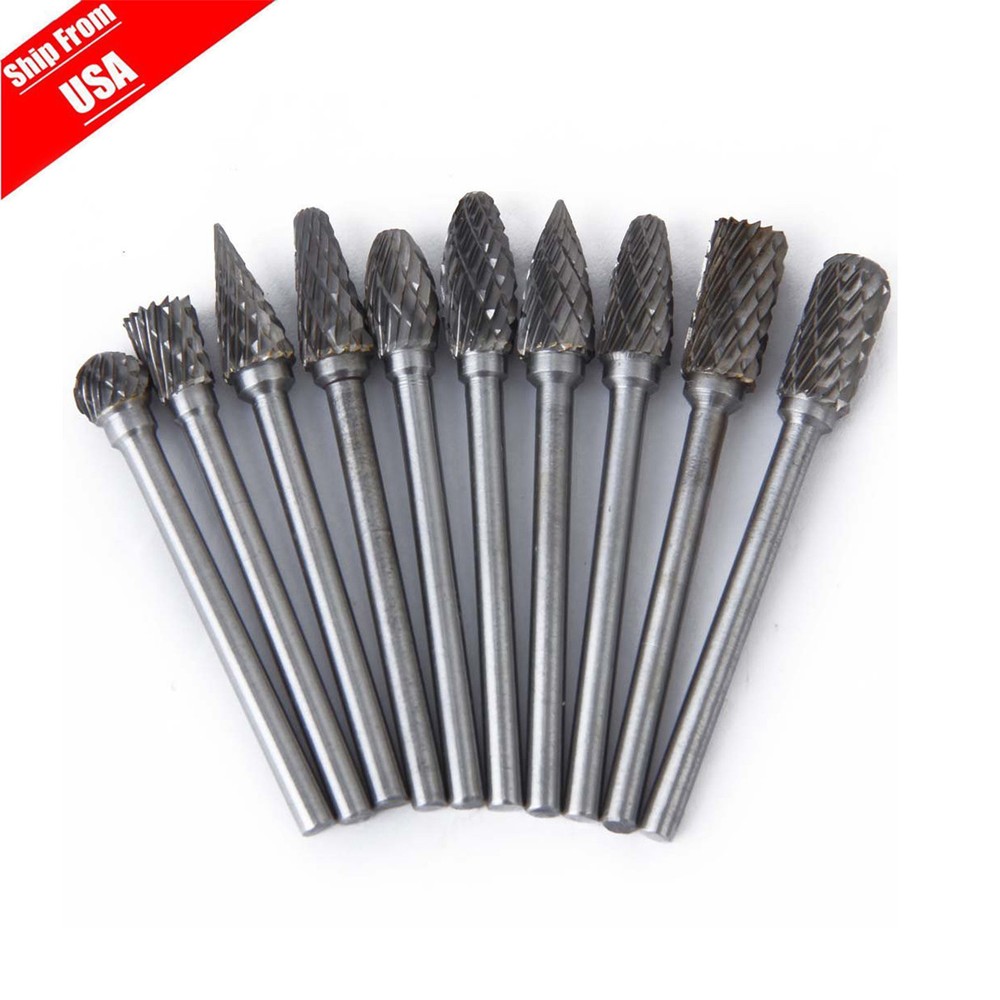 10pcs carbide burr die bits deburring tools