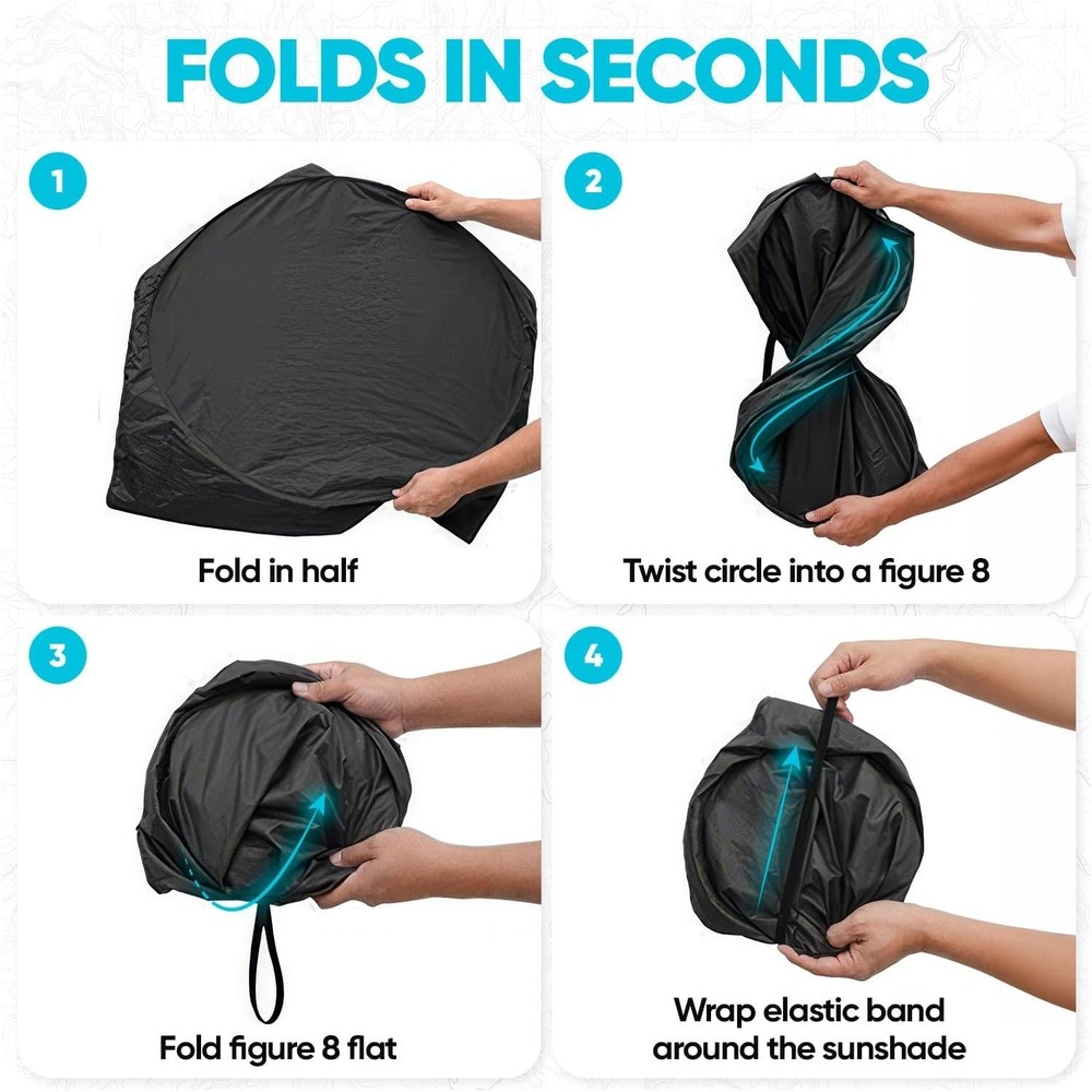 Multi-Size Car Sun Shade - Reflective Windshield Protector for All Vehicle Types