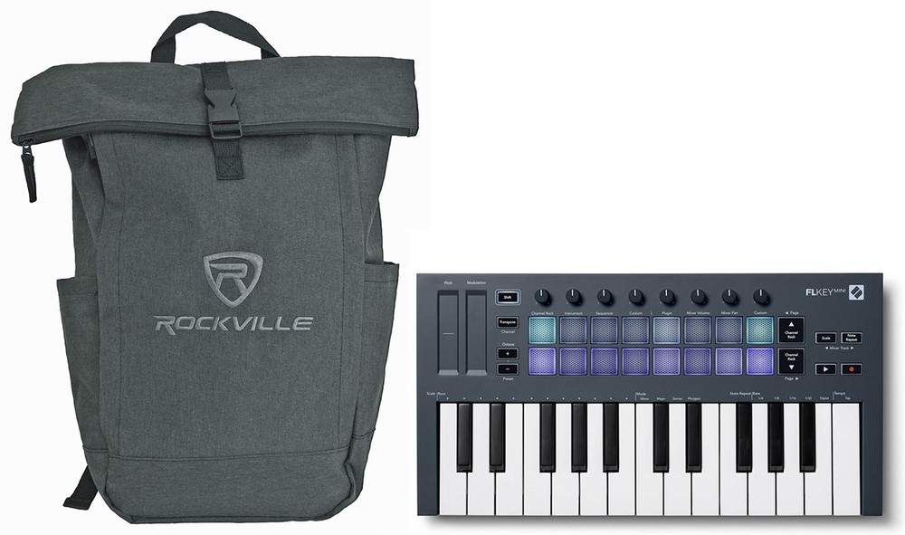 Novation FLkey Mini 25-Mini-Key MIDI Keyboard Controller for FL Studio+Backpack