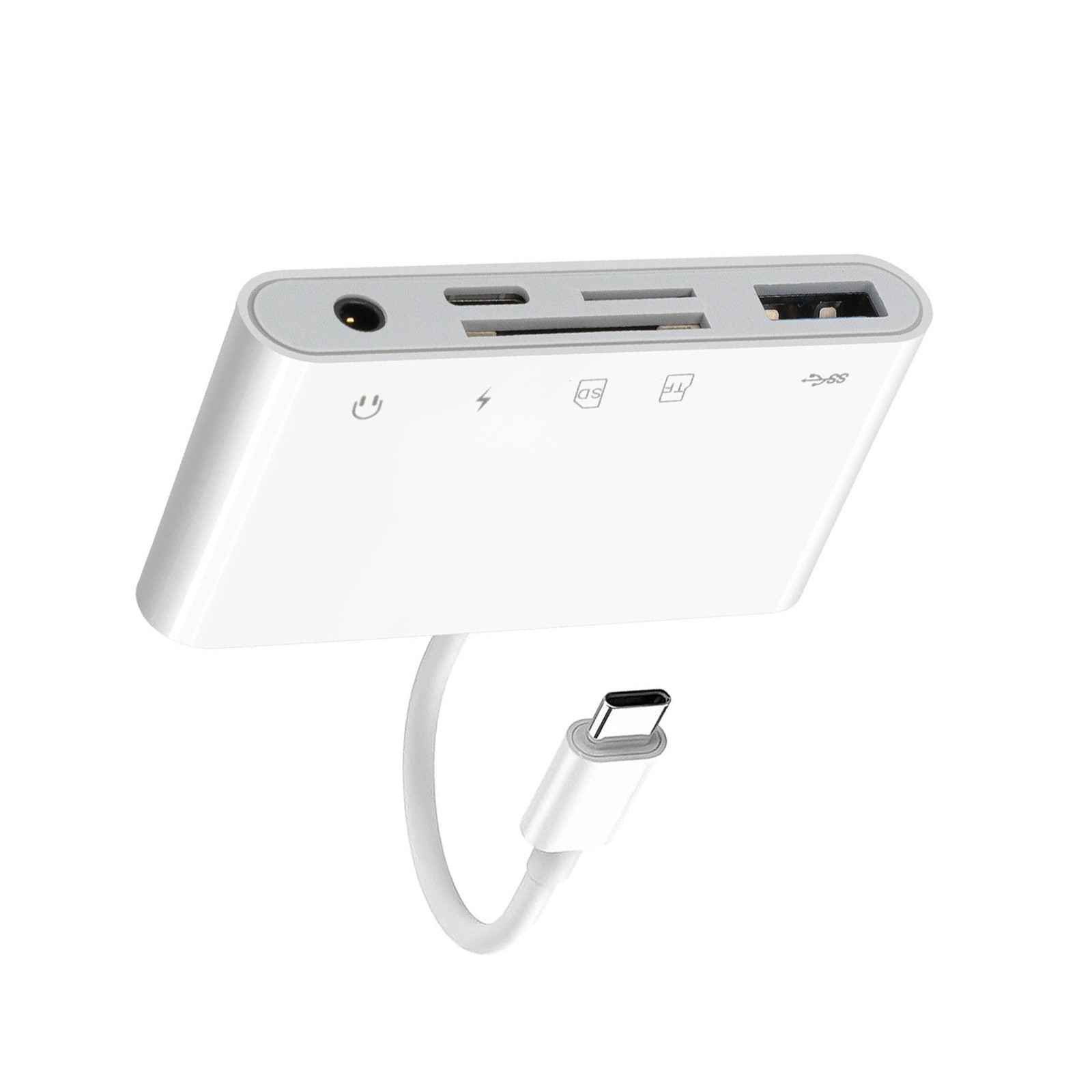 5-IN-1 USB-C/Type C Memory Card Reader Hub Adapter for Micro SD SDXC CF SDHC