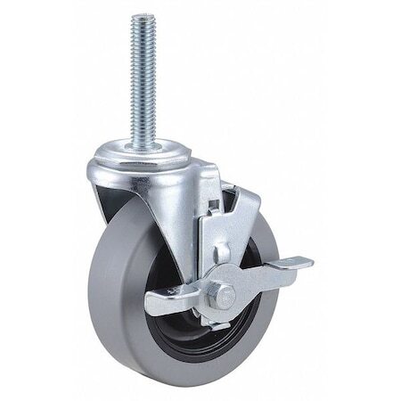 Zoro Select 32J982 4 In. Swivel Stem Caster With Brake, 350 Lbs.