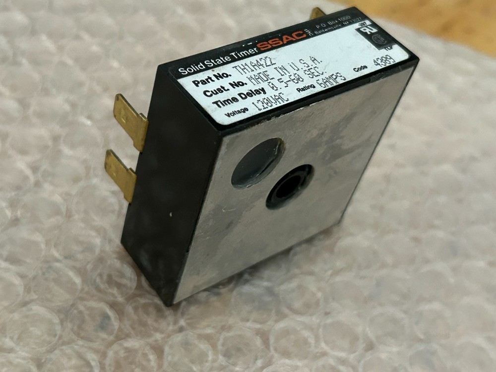 SSAC Solid State Timer TH1A422 0.5-60Sec 120VAC 6Amp USED TESTED