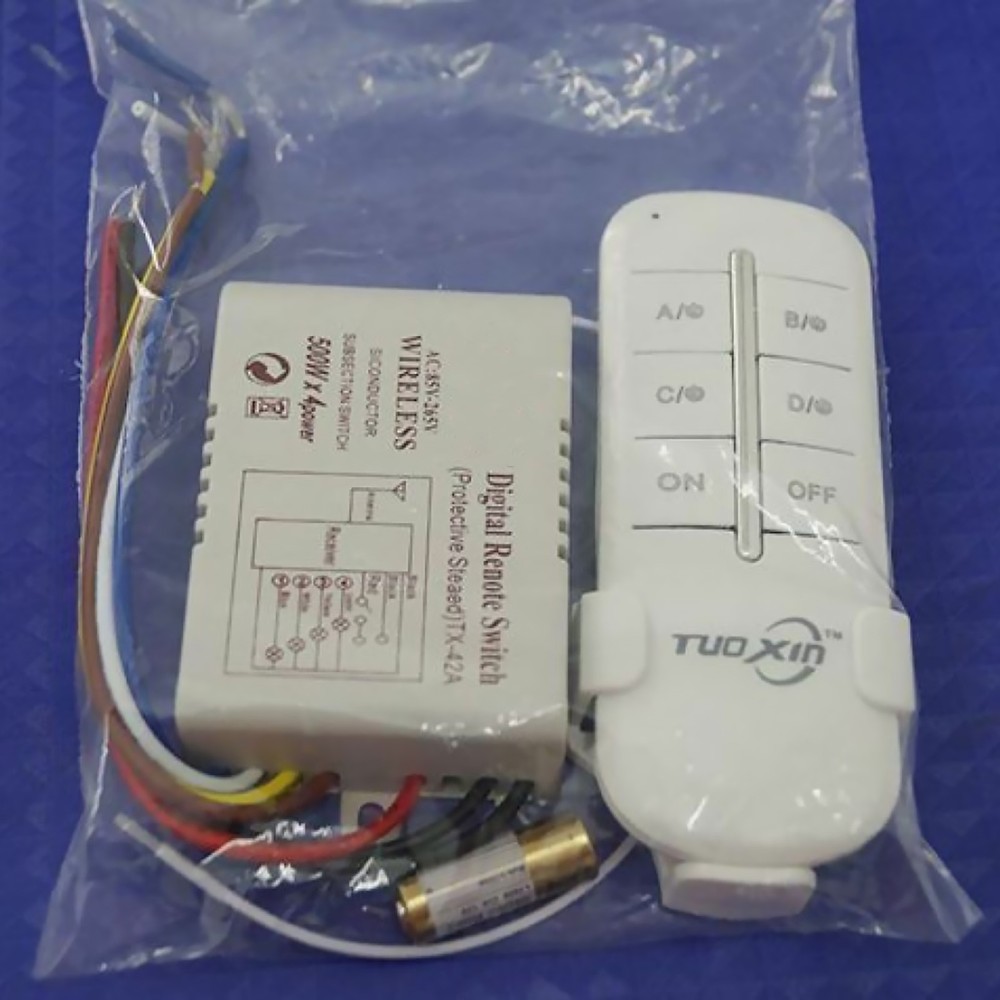 4 Way Light Lamp Digital Wireless Remote Controller Switch ON/OFF 110-240V New