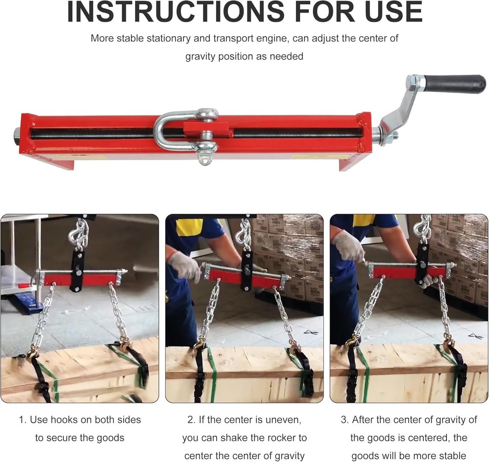 Lightweight Load Leveler Crane with Chains - Versatile Engine Lifting Tool
