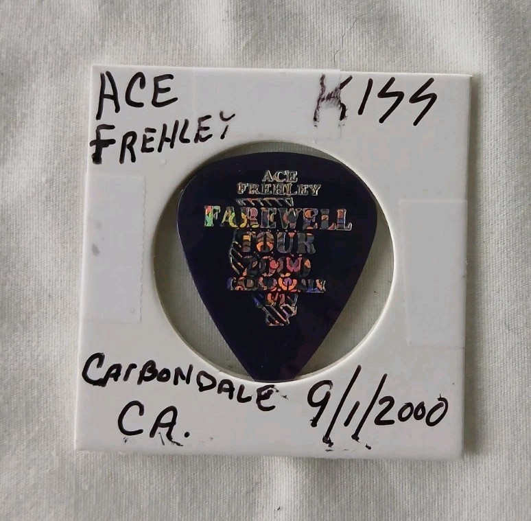 Kiss Ace Frehley Tour Guitar Pick Farewell Tour 2000 Carbondale Cali. 9/1/2000