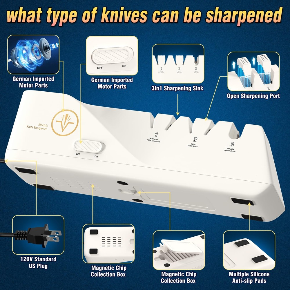 Electric Knife Sharpener Diamond Abrasive PRO Sharpener