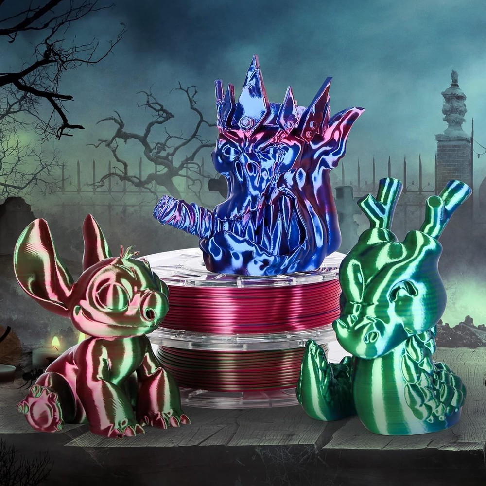 Silk Dual Color 3D Printer Filament Bundle