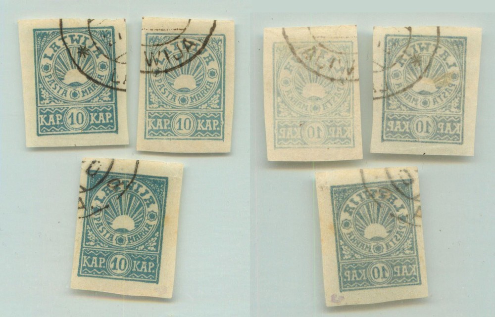 Latvia 1919 SC 55 used different shadow . e3688