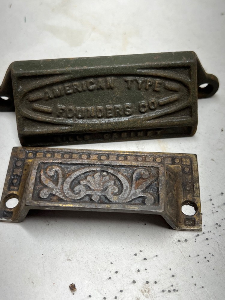 ~2~ DIFFERENT ANTIQUE DRAWER HANDLES  / PULLS