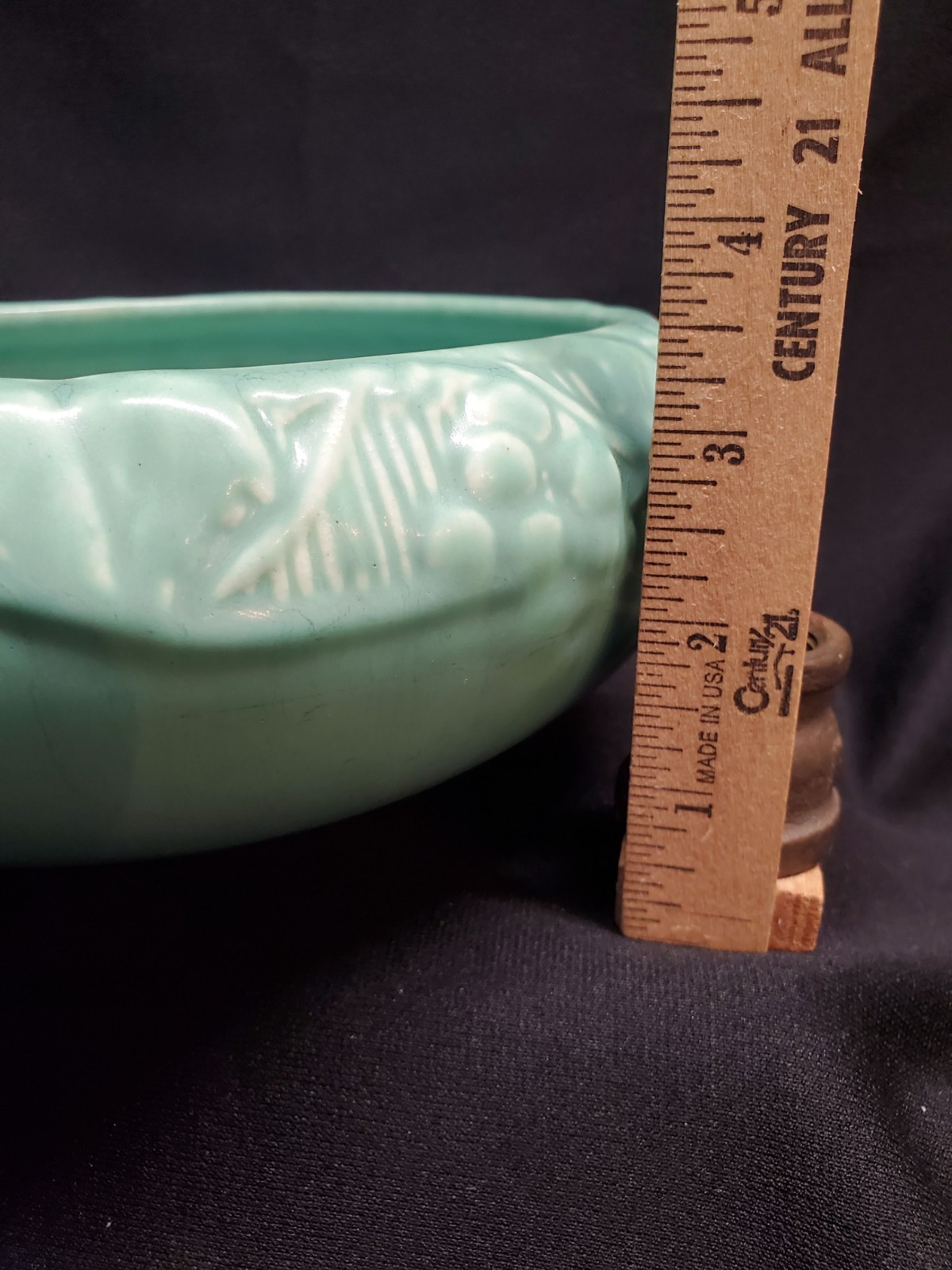 1921 Rookwood Pottery Large 9" Matte Mint Green Bowl Grape Vine