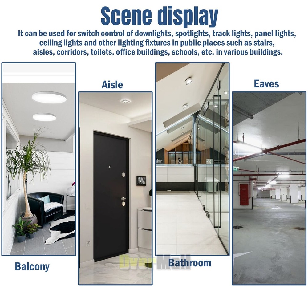 US Surface Mount PIR Ceiling Occupancy Motion Sensor Detector Light Switch 360°