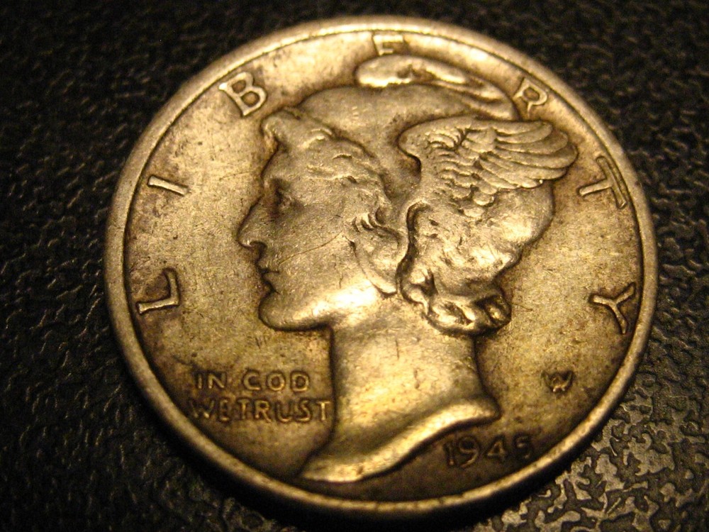 1945-S 90% Silver Mercury Head Dime