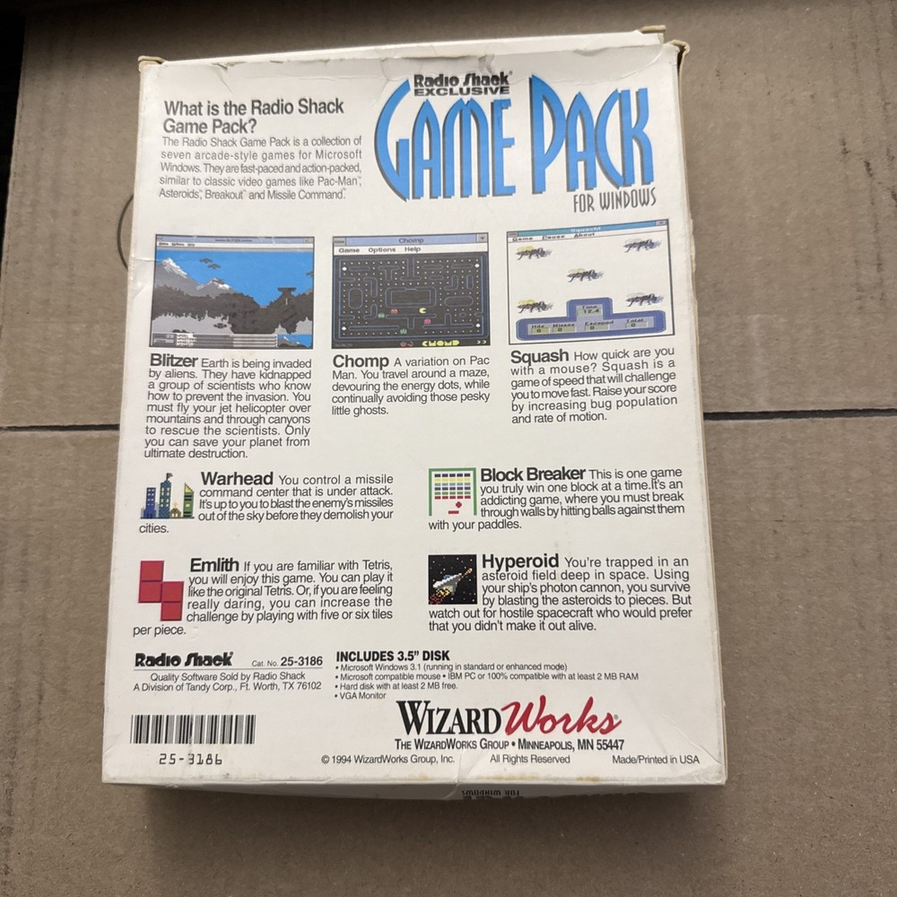 Wizard Works Fun Pac Game Pac Radio Shack floppy disk