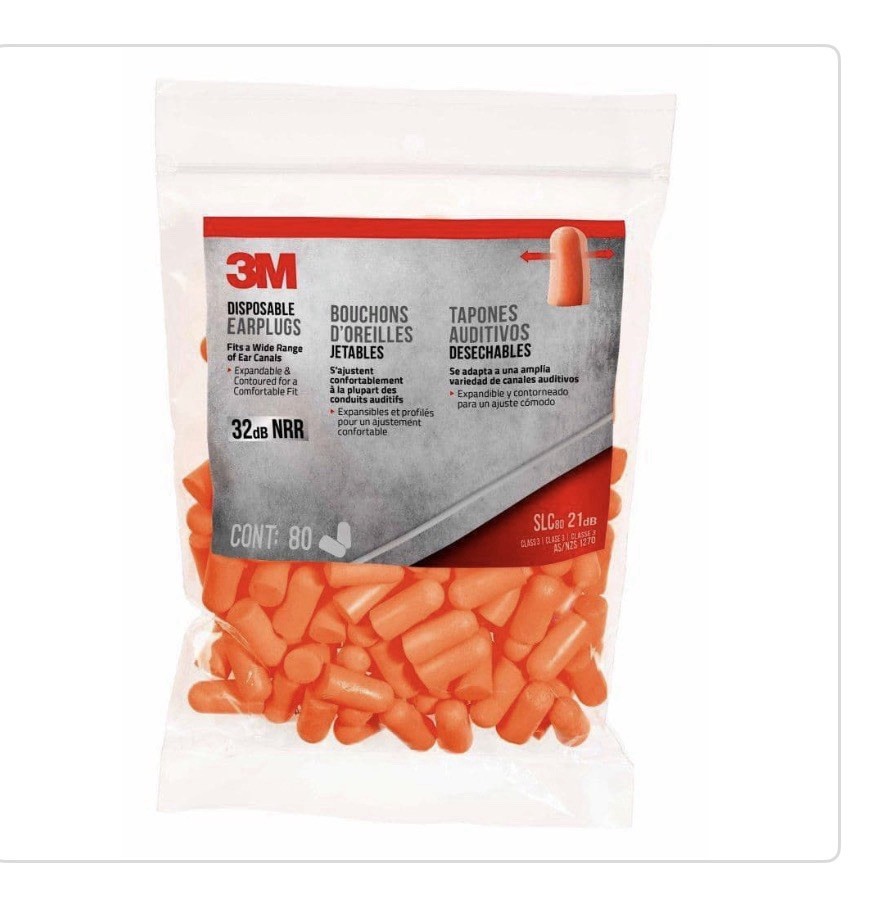 3M Orange Disposable Ear Plugs (80-Pack)