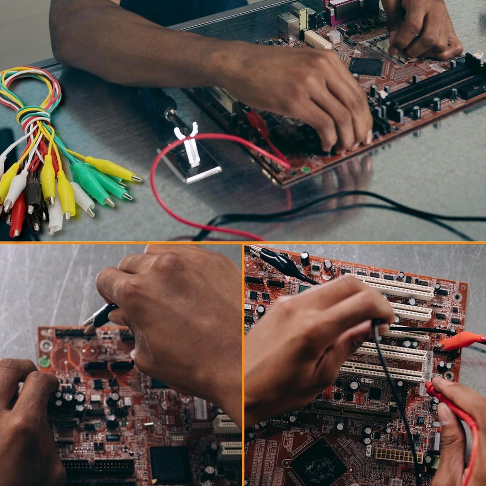 20PC Colorful Alligator Clips with Testing Probes for Experiments & Prototyping