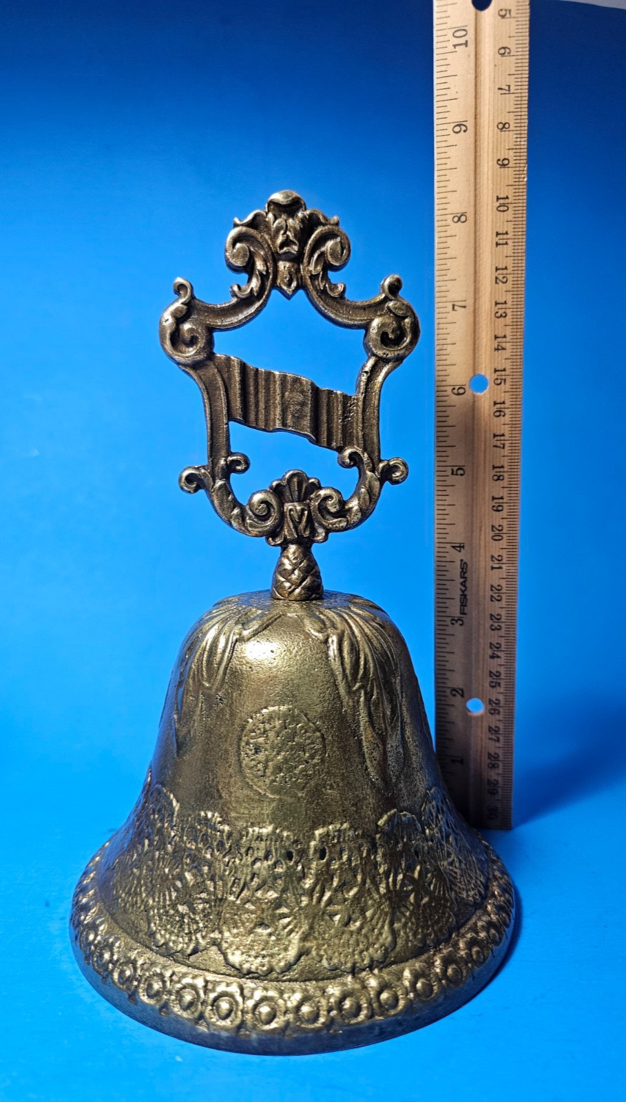 Mid-Century Bronze Brass Hand Bell Featuring Aged Patina