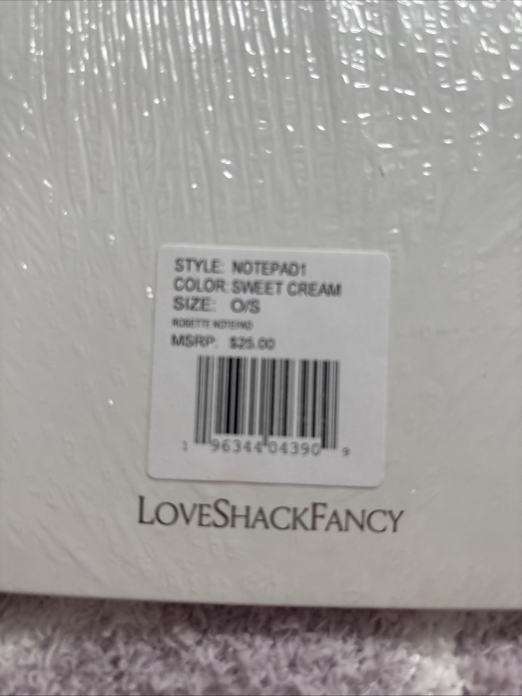 Loveshackfancy Notepad Sweet Cream